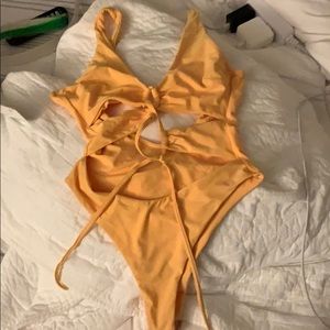 Yellow Cut Out One Piece Suit